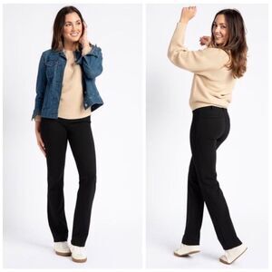 Betabrand Black Ponte Pull On Stretch Pants Office Travel Comfort NEW Size XXL